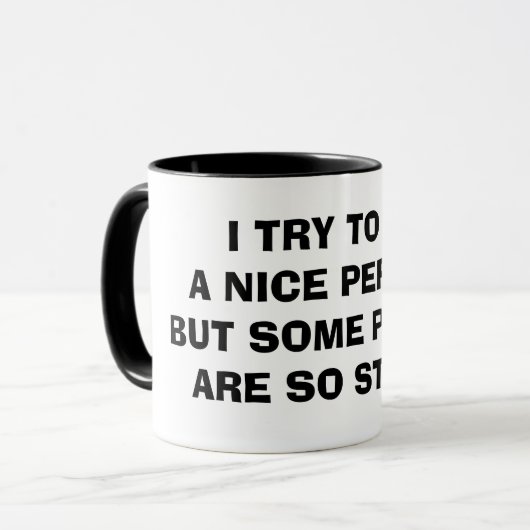 PROBEER NICE COFFEE MOK TE ZIJN (Voorkant links)