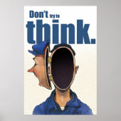 Probeer niet na te denken. poster (Voorkant)