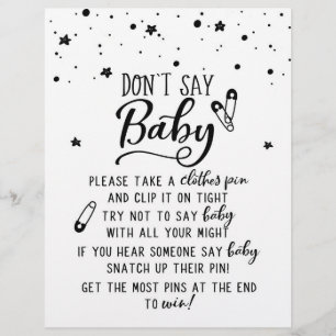 Probeer niet om Baby te zeggen / Baby-spelcode nie