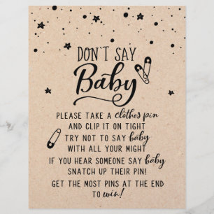 Probeer niet om Baby te zeggen / Baby-spelcode nie