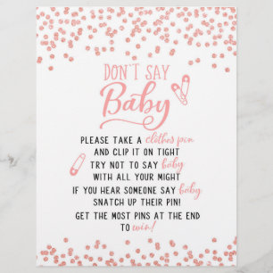 Probeer niet om Baby te zeggen / Baby-spelcode nie