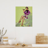 Probeer nieuwe schoenen vrouwen pin-up poster (Keuken)