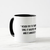 probeer nooit een varken te leren zingen mok (Voorkant links)