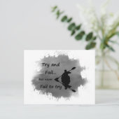 Probeer nooit Motivatie Quote Kayak Briefkaart (Staand voorkant)