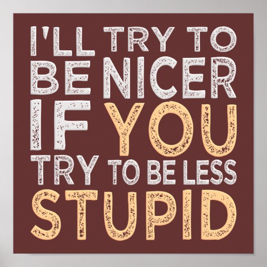 Probeer om het poster van de fijnere douanekleur t (Voorkant)