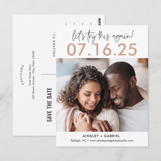 Probeer opnieuw BEWERKBARE KLEUR Opslaan van de da Briefkaart (Voorkant / Achterkant)