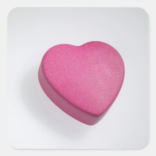 Probeer opnieuw het snoep van het hart vierkante sticker