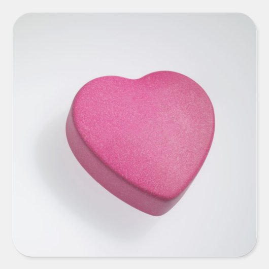 Probeer opnieuw het snoep van het hart vierkante sticker (Voorkant)