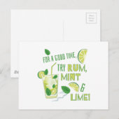 Probeer Rum, Mint en Limoen Briefkaart (Voorkant / Achterkant)