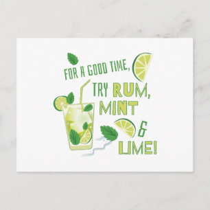 Probeer Rum, Mint en Limoen Briefkaart