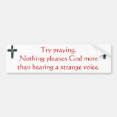 Probeer te bidden. Bumpersticker (Voorkant)