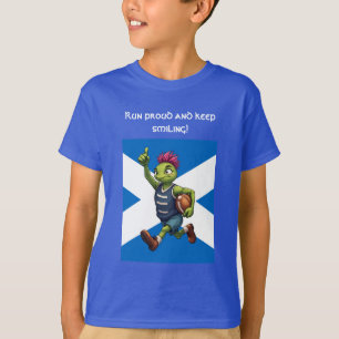 Probeer Tijd Distel Schotse Rugby Motief T-shirt
