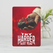 Probeer volgend jaar harder Naughty Rude Santa Han Feestdagenkaart (Staand voorkant)
