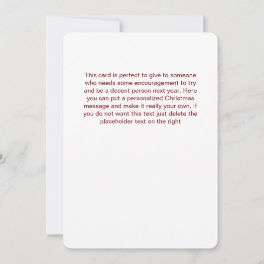 Probeer volgend jaar harder Naughty Rude Santa Han Feestdagenkaart (Achterkant)