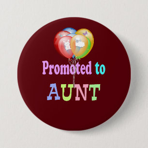 Probeerd aan tante, ballonfeest ronde button 7,6 cm