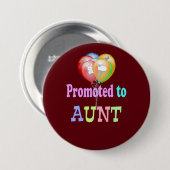 Probeerd tot tante, ballonfeest ronde button 7,6 cm (Voorkant /achterkant)
