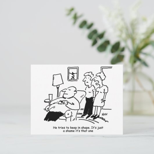 Probeert grappig in vorm te blijven briefkaart (Staand voorkant)