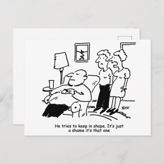 Probeert grappig in vorm te blijven briefkaart (Voorkant / Achterkant)