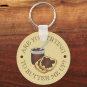 Probeert u me op te blazen grappige Foodie Apple? Sleutelhanger (Voorkant)