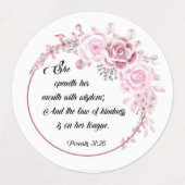 Proberbs31.26 stickers, op geloof gebaseerde stick labels (Design 2)