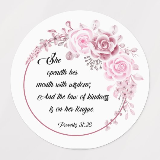 Proberbs31.26 stickers, op geloof gebaseerde stick labels (Design 2)