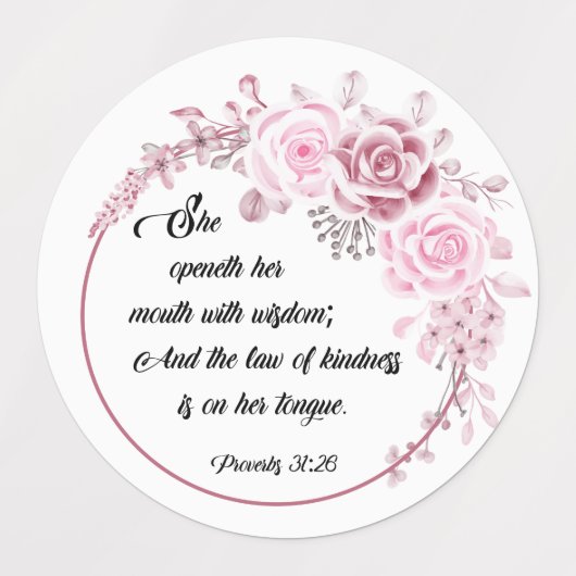 Proberbs31.26 stickers, op geloof gebaseerde stick labels (Design 1)