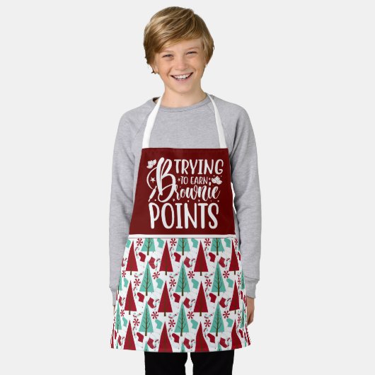 Proberen Brownie Points Kerstmis te verdienen Schort (Gedragen)