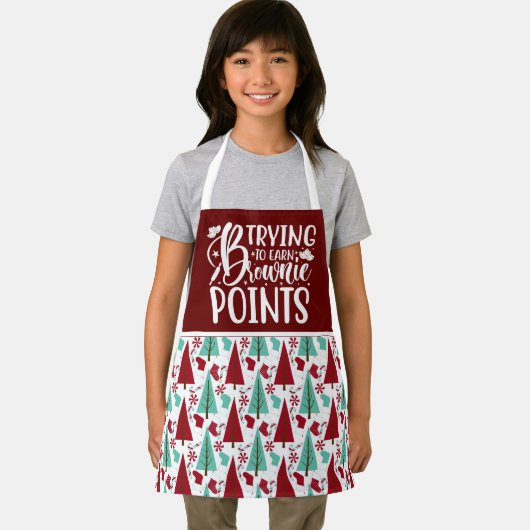 Proberen Brownie Points Kerstmis te verdienen Schort (Insitu)