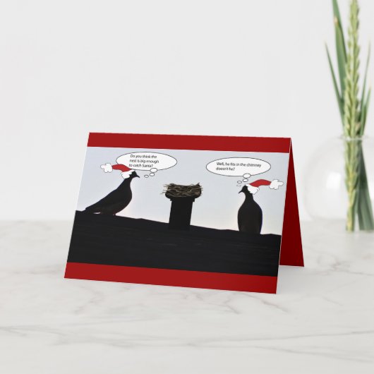 Proberen de Kerstman te vangen Feestdagen Kaart (Voorkant)