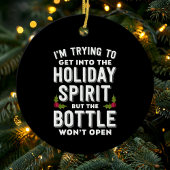 Proberen in de feeststemming te komen Grappig Keramisch Ornament