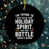 Proberen in de feeststemming te komen Grappig Keramisch Ornament