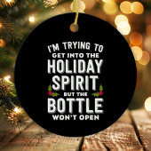 Proberen in de feeststemming te komen Grappig Keramisch Ornament