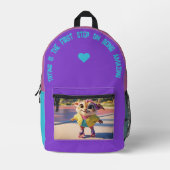 Proberen is de eerste stap.. bedrukte rugzak (Voorkant)