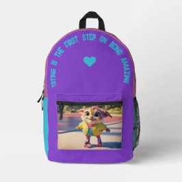 Proberen is de eerste stap.. bedrukte rugzak