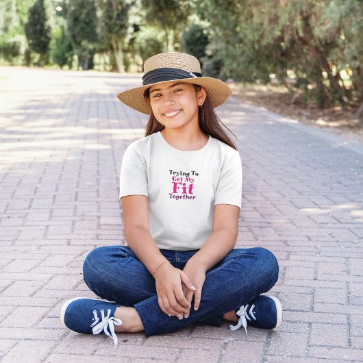 Proberen mijn fit bij elkaar te krijgen t-shirt