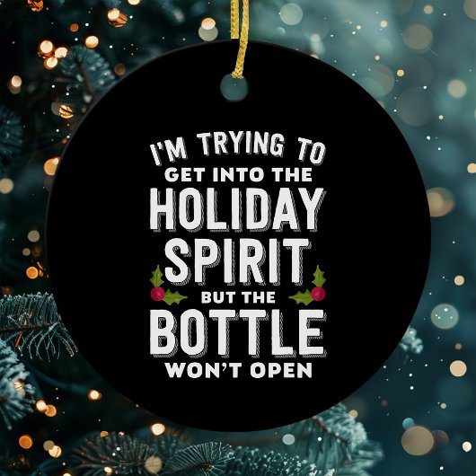 Proberen om in de feestelijke sensatie te komen keramisch ornament