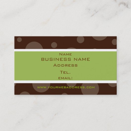 problapkaarten voor mintccacaobelletjes visitekaartje (Voorkant)