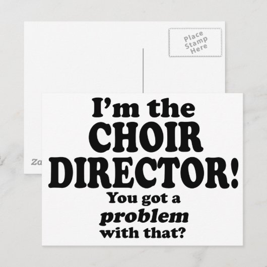 Probleem daarmee - directeur koor briefkaart (Voorkant / Achterkant)