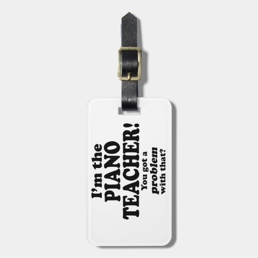 Probleem daarmee - Pianoleraar Bagagelabel (Voorkant verticaal)