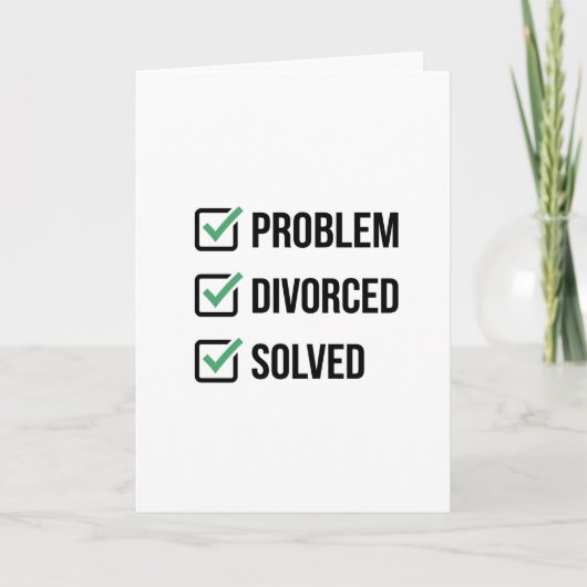 Probleem Gescheiden Opgelost Grappige Checklistkaa Kaart (Voorkant)