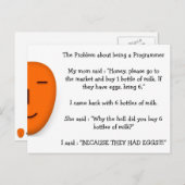 Probleem met een programmeur Funny Mam Joke Briefkaart (Voorkant / Achterkant)