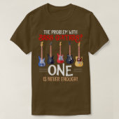 Probleem met gitaren Funny Bass Guitarist Pla T-shirt (Design voorkant)
