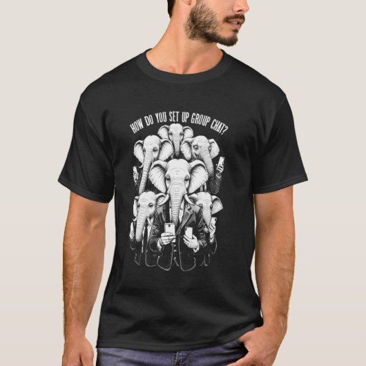 Probleem met groepschat instellen Grappige Olifant T-shirt (Voorkant)
