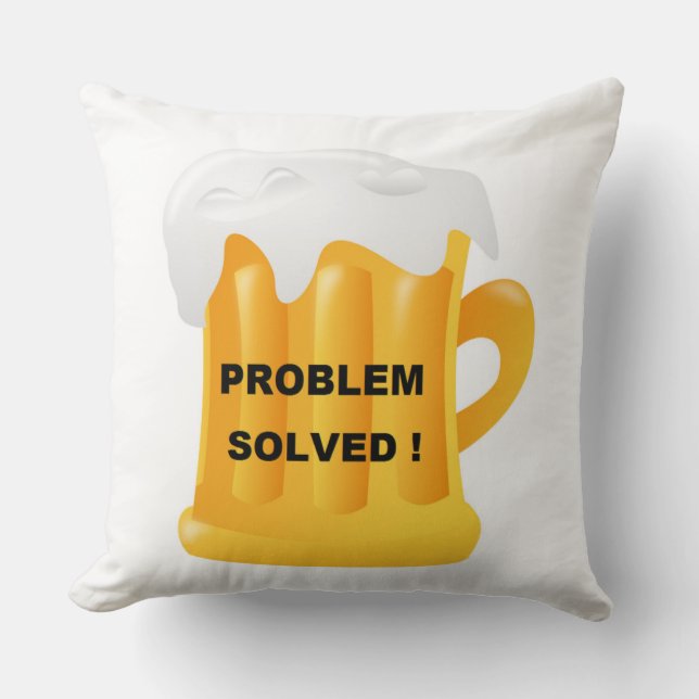 "PROBLEEM OPGELOST!" BEER-MOK KUSSEN (Voorkant)