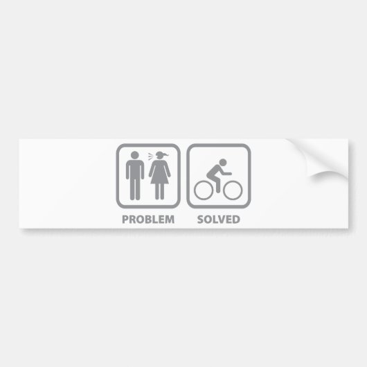 Probleem opgelost fietsen bumpersticker (Voorkant)