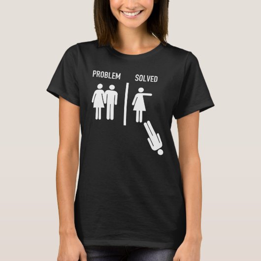 Probleem opgelost - Funny Marriage Versus Divorce T-shirt (Voorkant)