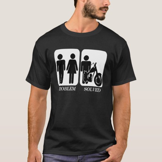 Probleem opgelost motorfiets t-shirt (Voorkant)