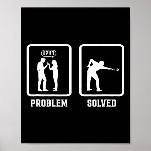 Probleem opgelost pool Billiards Player Snooker Cu Poster (Voorkant)