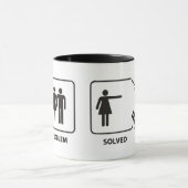 "Probleem opgelost" Vrouw grappige Mok voor opspli (Midden)