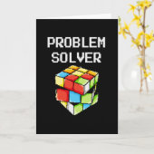 Probleem Oplosser Puzzel Kubus Wiskunde Nerd Kaart (Gele Bloem)